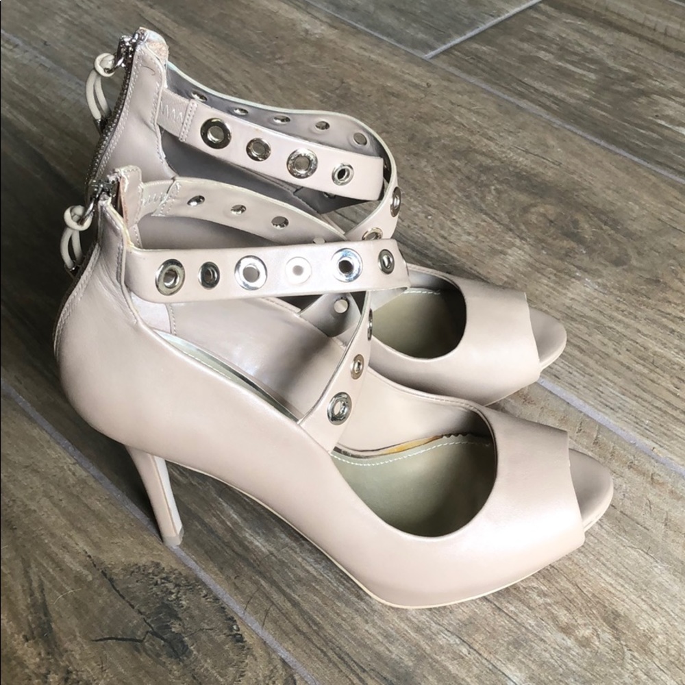 New White House black market open toe heels size 8